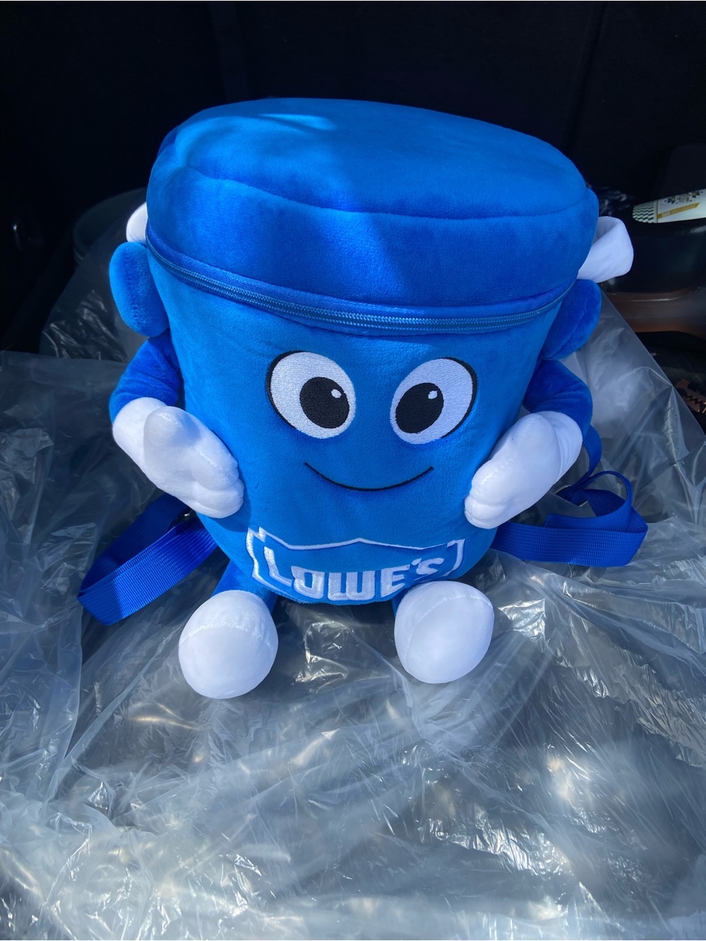 Bucket Blue Plush Kids Backpack -Lowes limited edition